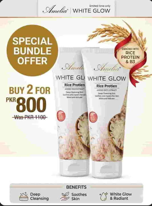 Amelia White Glow Rice Face Wash (100ml)